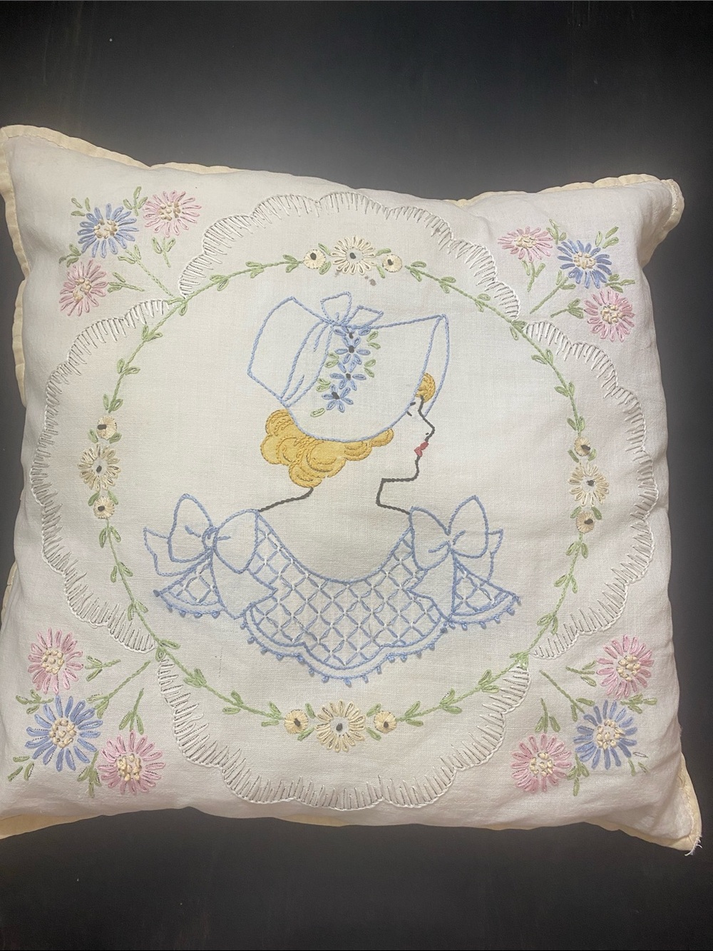 Vintage handmade throw pillow